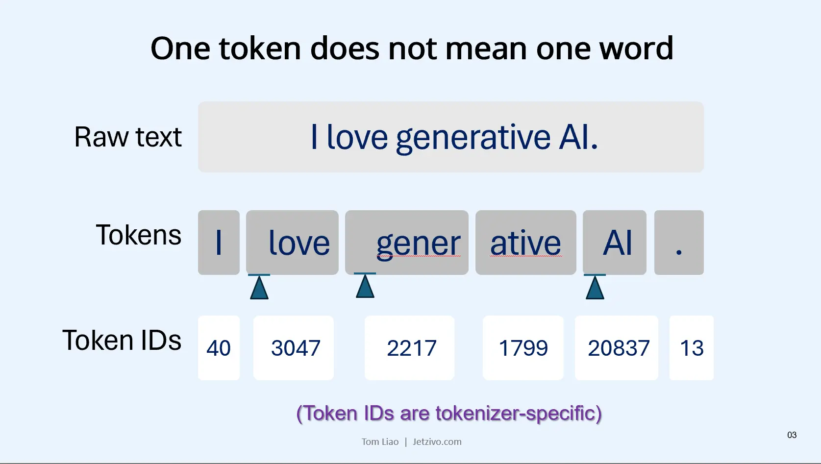 One token does not mean one word